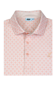 Light pink athletic fit Cold Ones golf polo — ALBY