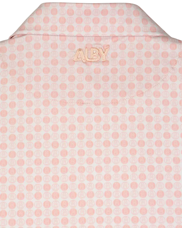 Light pink athletic fit Cold Ones golf polo — ALBY