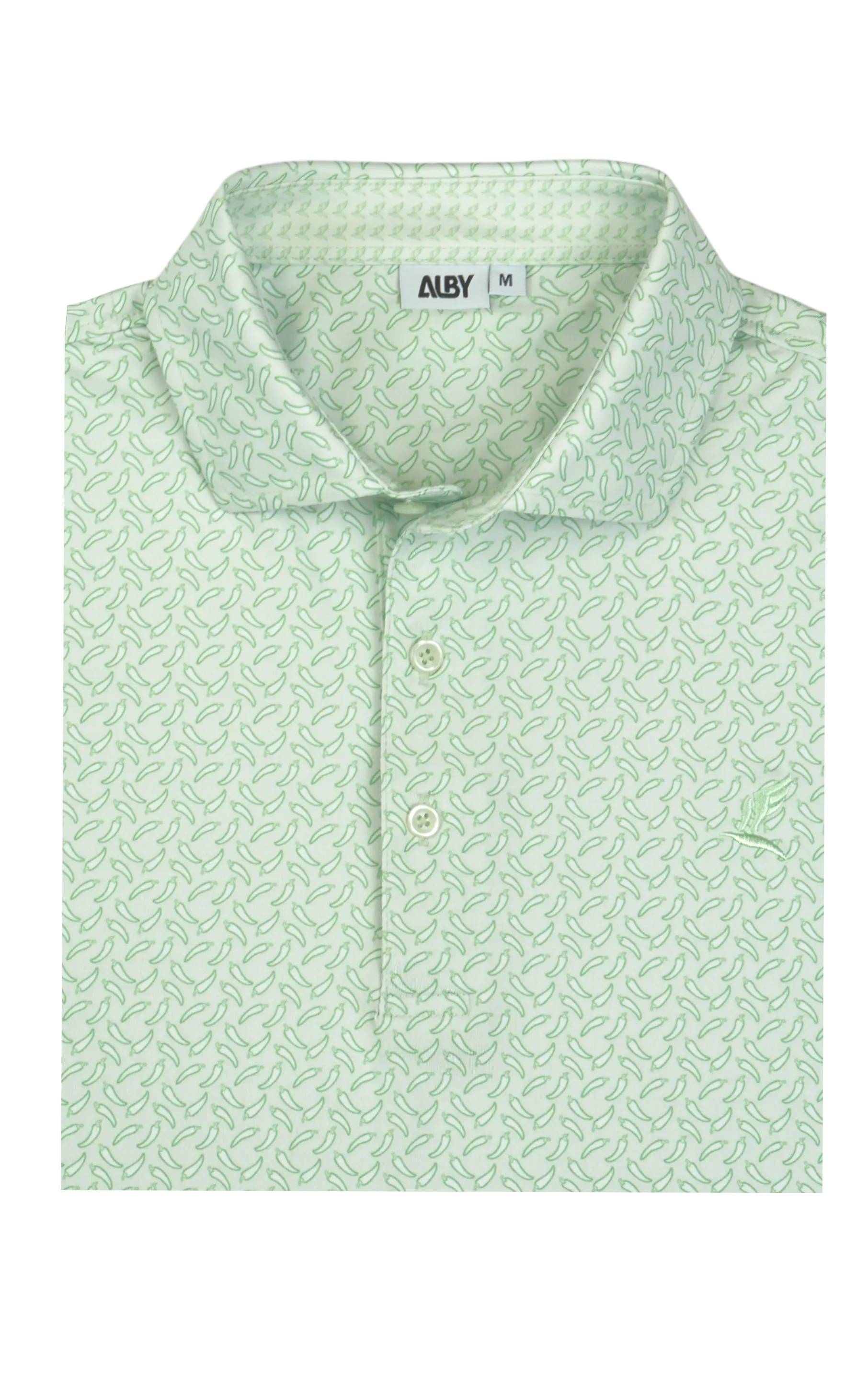 Pepper green athletic fit Fairway Fire golf polo — ALBY