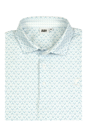 Light blue athletic fit Get Lucky golf polo — ALBY