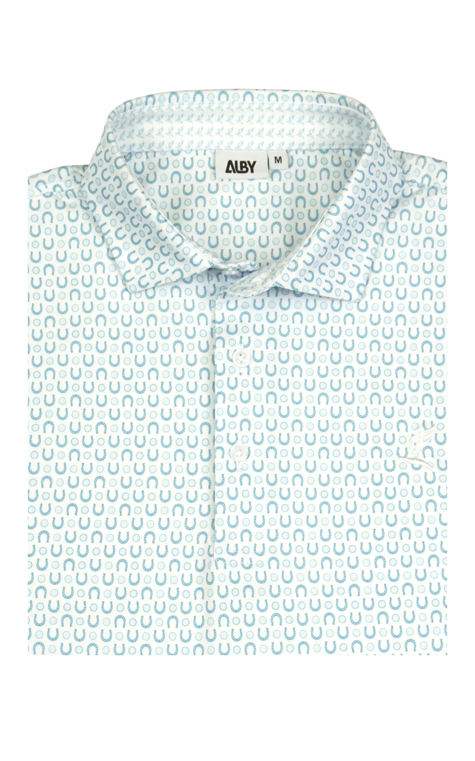 Light blue athletic fit Get Lucky golf polo — ALBY